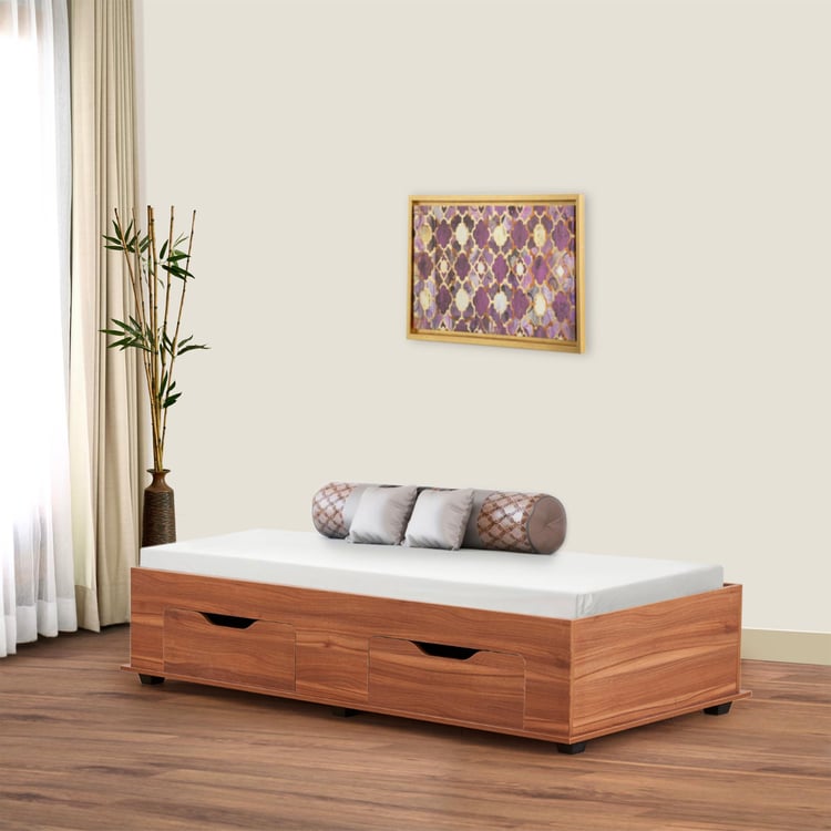 Helios Lewis Handmade Rectangular Teak Wood Storage Diwan Bed Wood Diwan with Spacious Storage for Living Room & Bedroom
