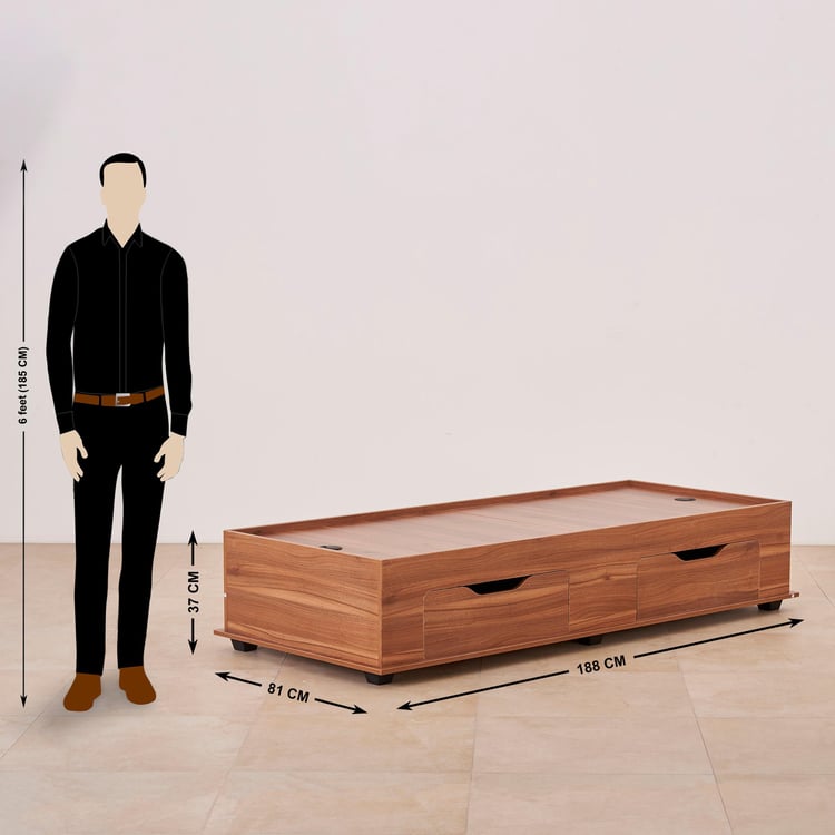 Helios Lewis Handmade Rectangular Teak Wood Storage Diwan Bed Wood Diwan with Spacious Storage for Living Room & Bedroom - Image 5