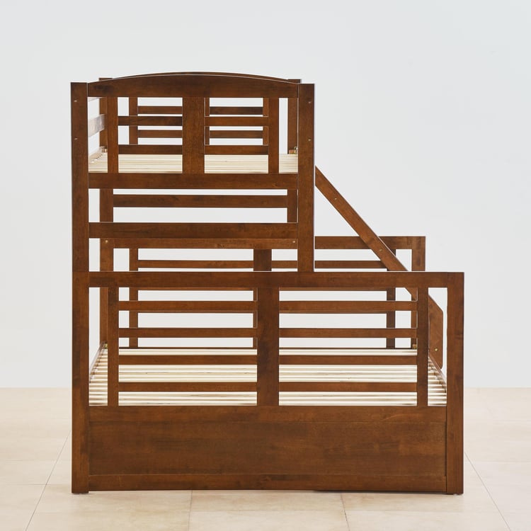 Helios Della Handmade Teak Wood Bunk Bed Durable, Space-Saving Solid Wood Modern Design ( Brown ) - Image 2