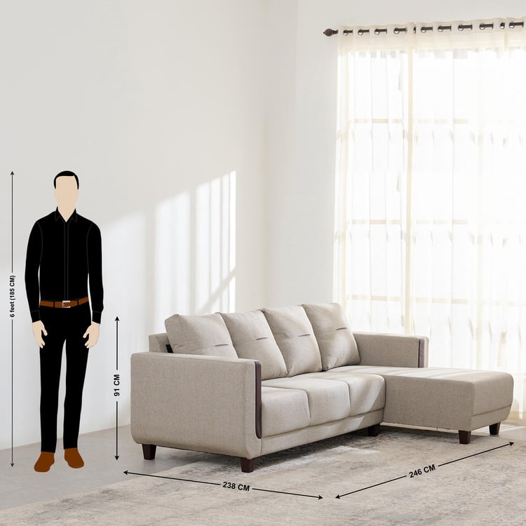 Berry RHS Handmade Teak Wood 5-Seater Sectional Sofa Set - Image 3