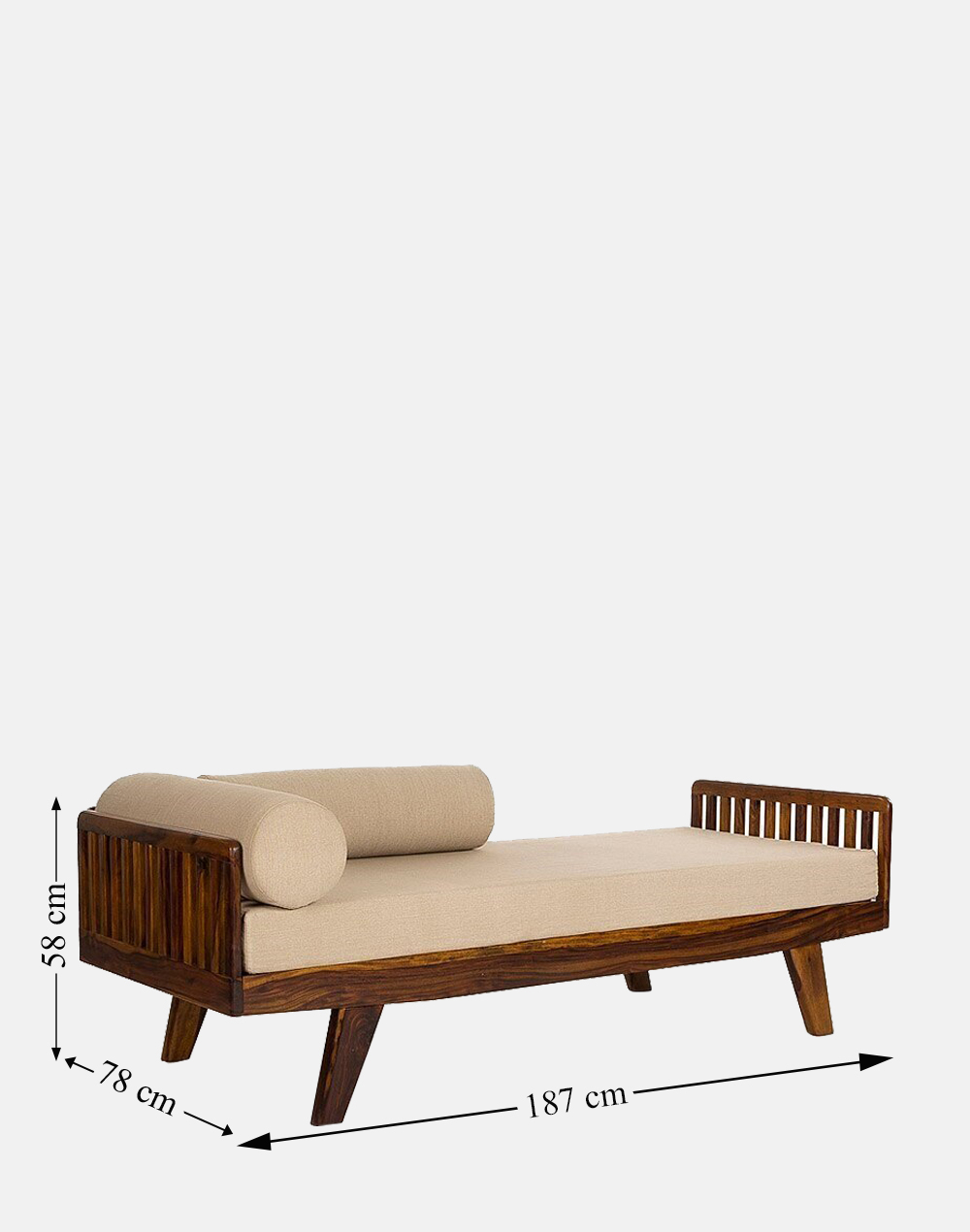 Natural Art & Crafts Piano Daybed Handmade Teak Wood 3 Seater Diwan Sofa Bed Rectangular Multi-Purpose Sofa for Living Room & Bedroom - Image 4