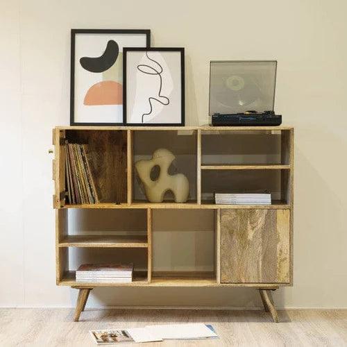 Glaze Mango Wood Sideboard Cabinet with 6 Racks & 1 Door - Image 2