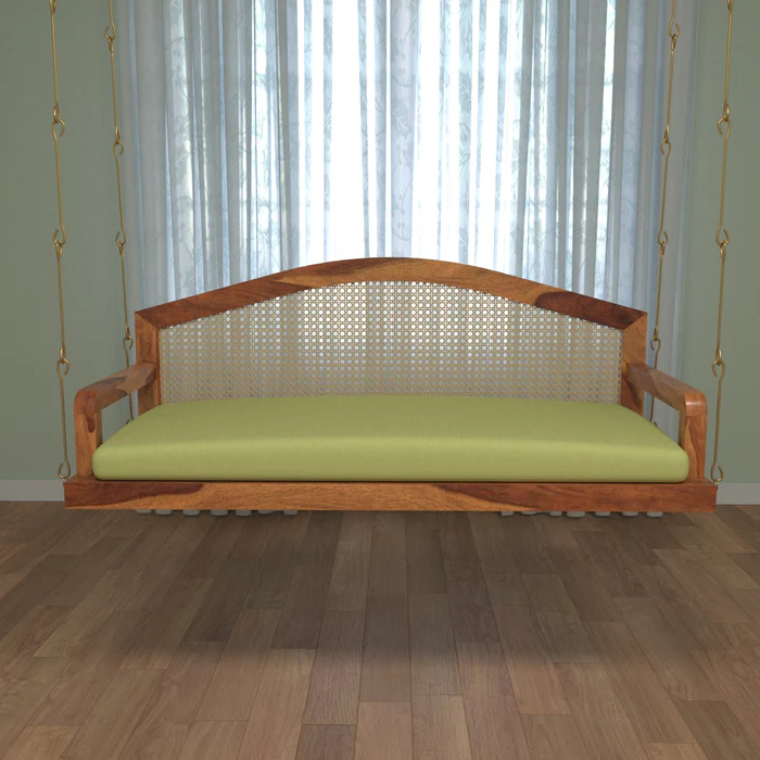 Vintage Style Wooden Glance Handmade Teak Wood Swing Patio Hammock Jhula Traditional Style - Image 2