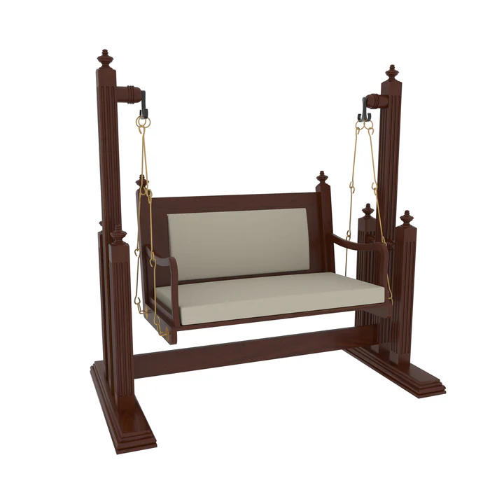 Dark Glorious Handmade Teak Wood Swing Patio Hammock Jhula Traditional Indian Style - Image 4