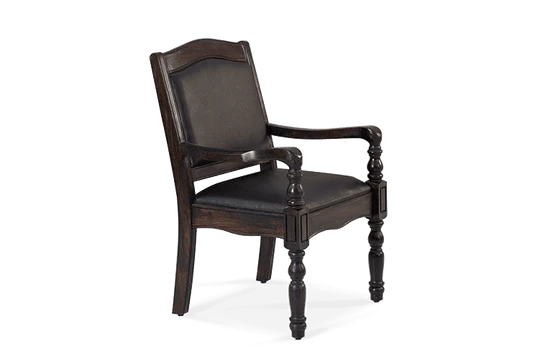 Grandpa Hand Carved Teak Wood Armrest Chair Vintage Solid Wood Accent Chair for Living Room Classic Design (Walnut Finish) - Image 3