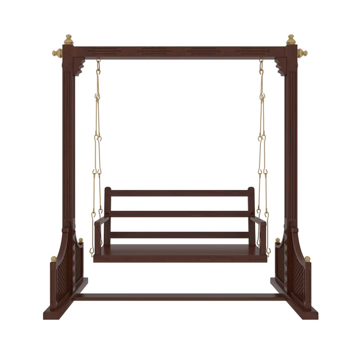 Southern Handmade Teak Wood Swing Patio Hammock Jhula Traditional Indian Style - Image 2