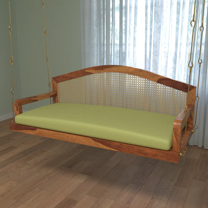 Vintage Style Wooden Glance Handmade Teak Wood Swing Patio Hammock Jhula Traditional Style