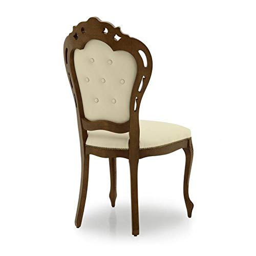 Delight Handmade Teak Wood Button Tufted Dining Chair Modern Design for Dining Room or Kitchen ( Set of 6 ) - Image 3