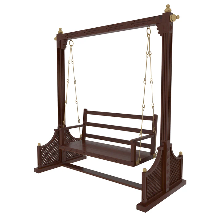 Southern Handmade Teak Wood Swing Patio Hammock Jhula Traditional Indian Style - Image 3