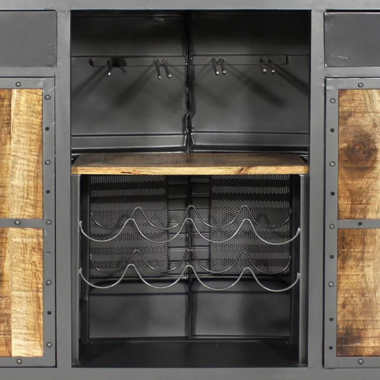 Truck Design Handmade Wooden Bar Cabinet for Wine, Whisky, and Soft/Hard Drinks Storage at Home (Black) - Image 4