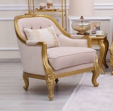 Luxurious & Elegance Design Button Tufted Hand Carved Teak Wood 3+1+1 with Center Table Sofa Set - Image 3