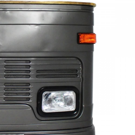 Truck Design Handmade Wooden Bar Cabinet for Wine, Whisky, and Soft/Hard Drinks Storage at Home (Black) - Image 5