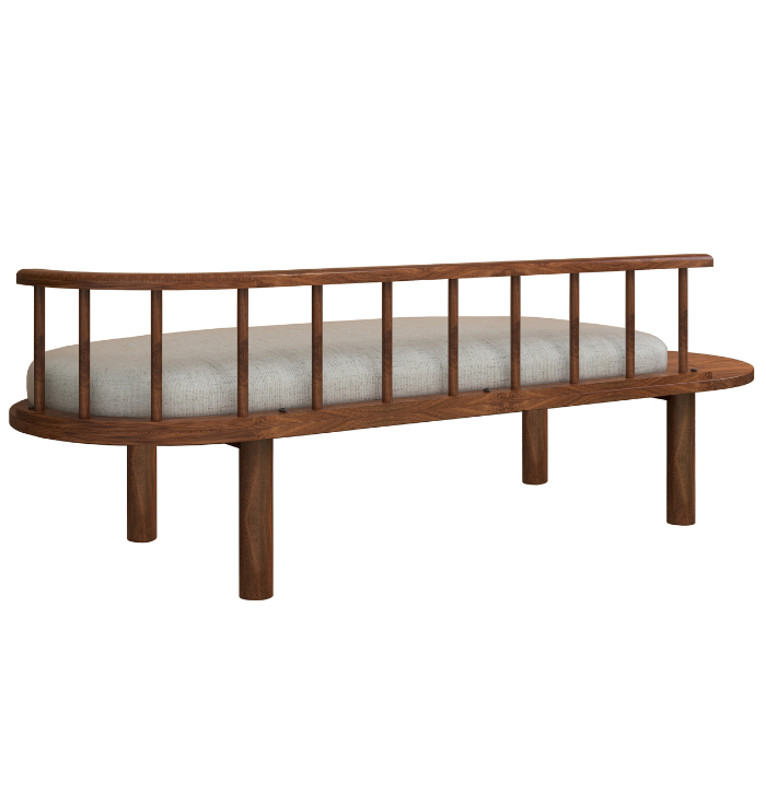 Stylish Rectangular Teak Wood Bench with Elegant Teak Finish Modern Design for Living Room - Image 2