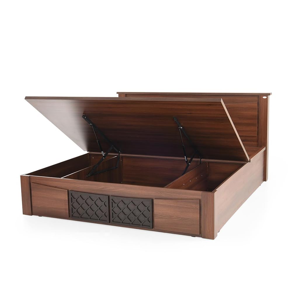 Muar Handmade Premium Teak Wood Hydraulic Storage King Size Bed Modern Space Saving Design with Elegant Finish - Image 2