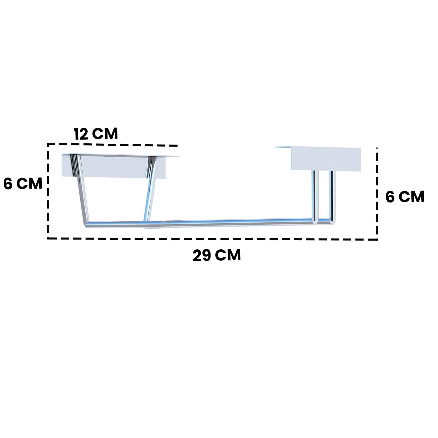 Excellent Elegant Metal Wall Mounted Wine Glass Rack, Wall Hanging Mini Bar for Home - Image 4