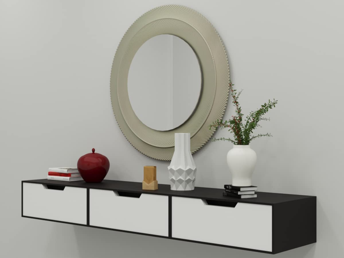 Natural Art & Crafts Exclusively Launched Engineered Wood Storage Wall Shelf with Drawer for Living Room - Image 4