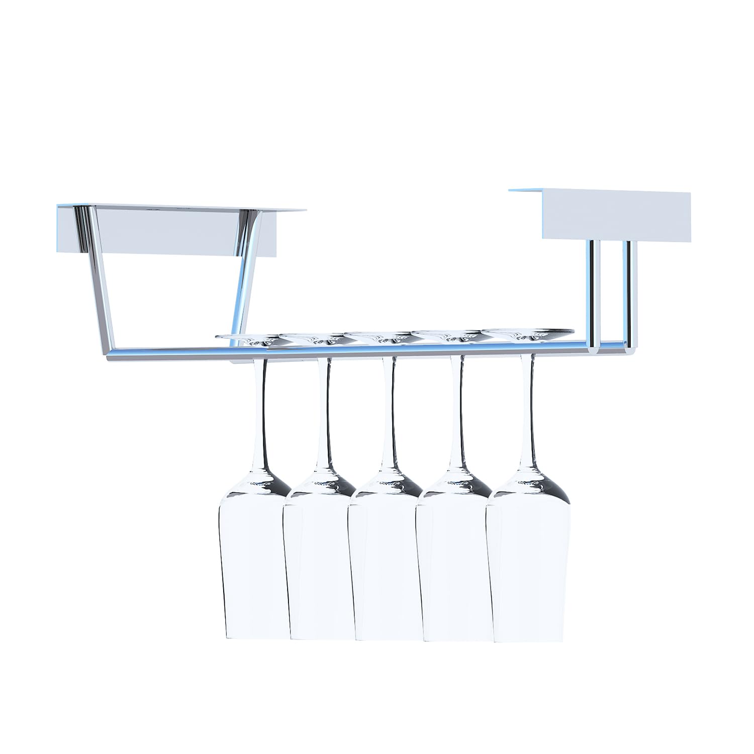 Excellent Elegant Metal Wall Mounted Wine Glass Rack, Wall Hanging Mini Bar for Home - Image 5