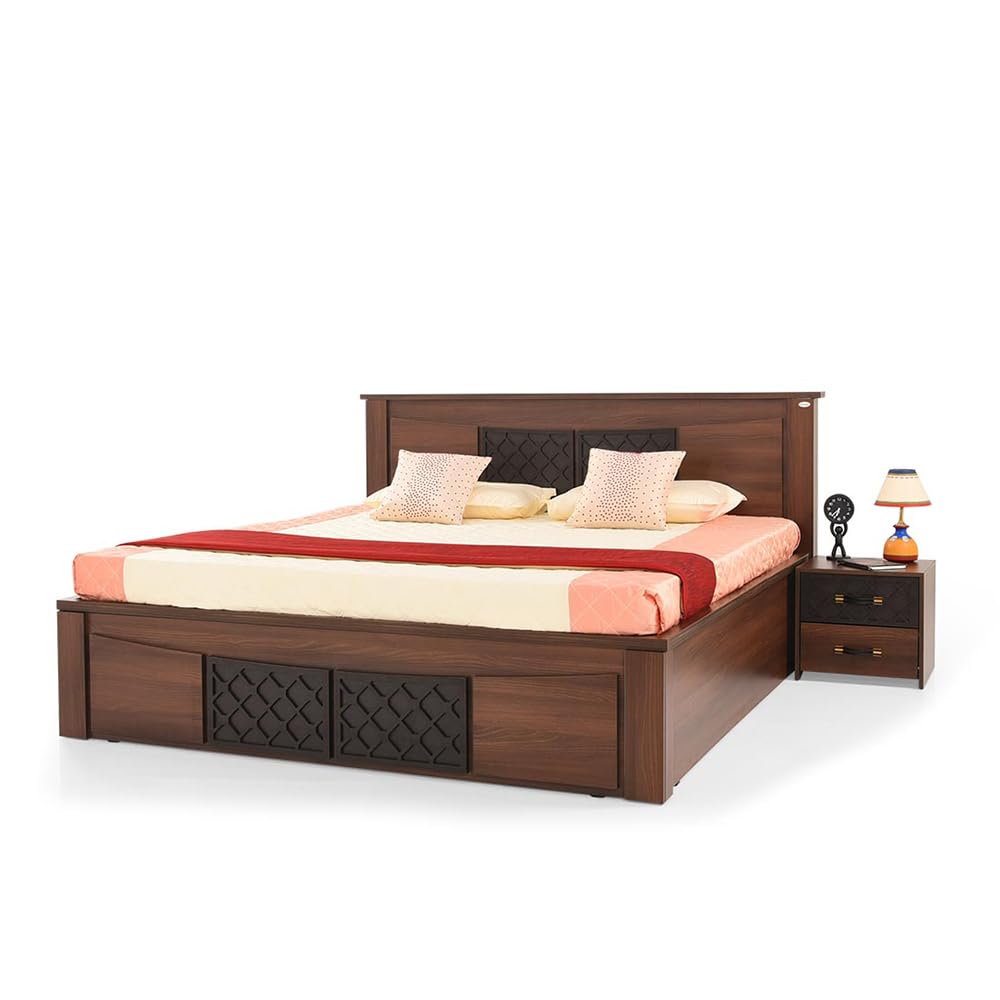 Muar Handmade Premium Teak Wood Hydraulic Storage King Size Bed Modern Space Saving Design with Elegant Finish - Image 3