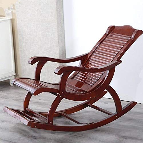 Natural Art & Crafts Zassy Hand Hanmade Teak Wood Recliner Rocking Chair for Living Room