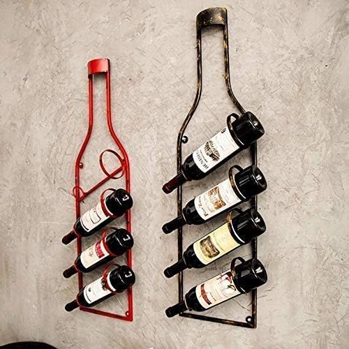 Decorative Metal Wall Mounted Wine Rack, Bar Cabinet with, Wall Hanging Mini Bar for Home (4 Bottle Wine Rack) - Image 3