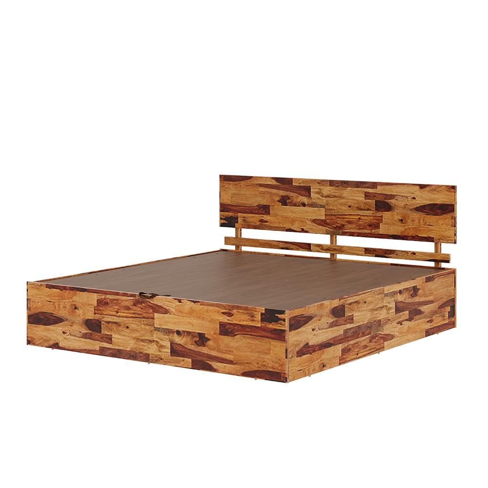 Andromeda Premium Teak Wood Hydraulic Storage King Size Bed Modern Space Saving Design with Elegant Finish - Image 3