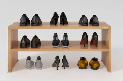 Natural Art & Crafts Girro Handmade Solid Sheesham Wood Shoe Rack with 1-Tier Shelves Space-Saving Entryway & Hallway Shoe Organizer (Beige) - Image 2