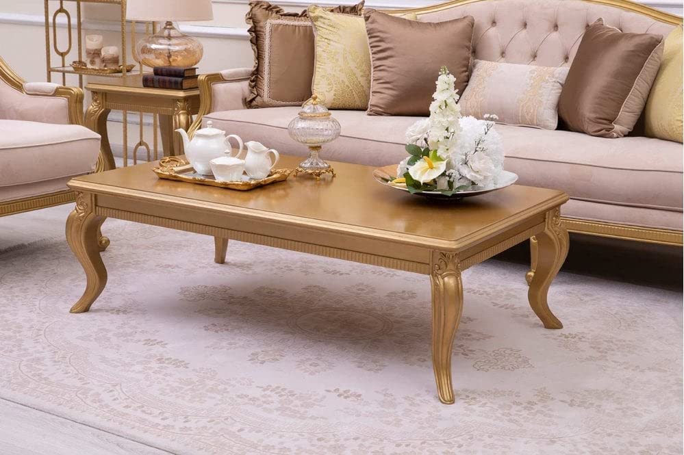 Luxurious & Elegance Design Button Tufted Hand Carved Teak Wood 3+1+1 with Center Table Sofa Set - Image 5