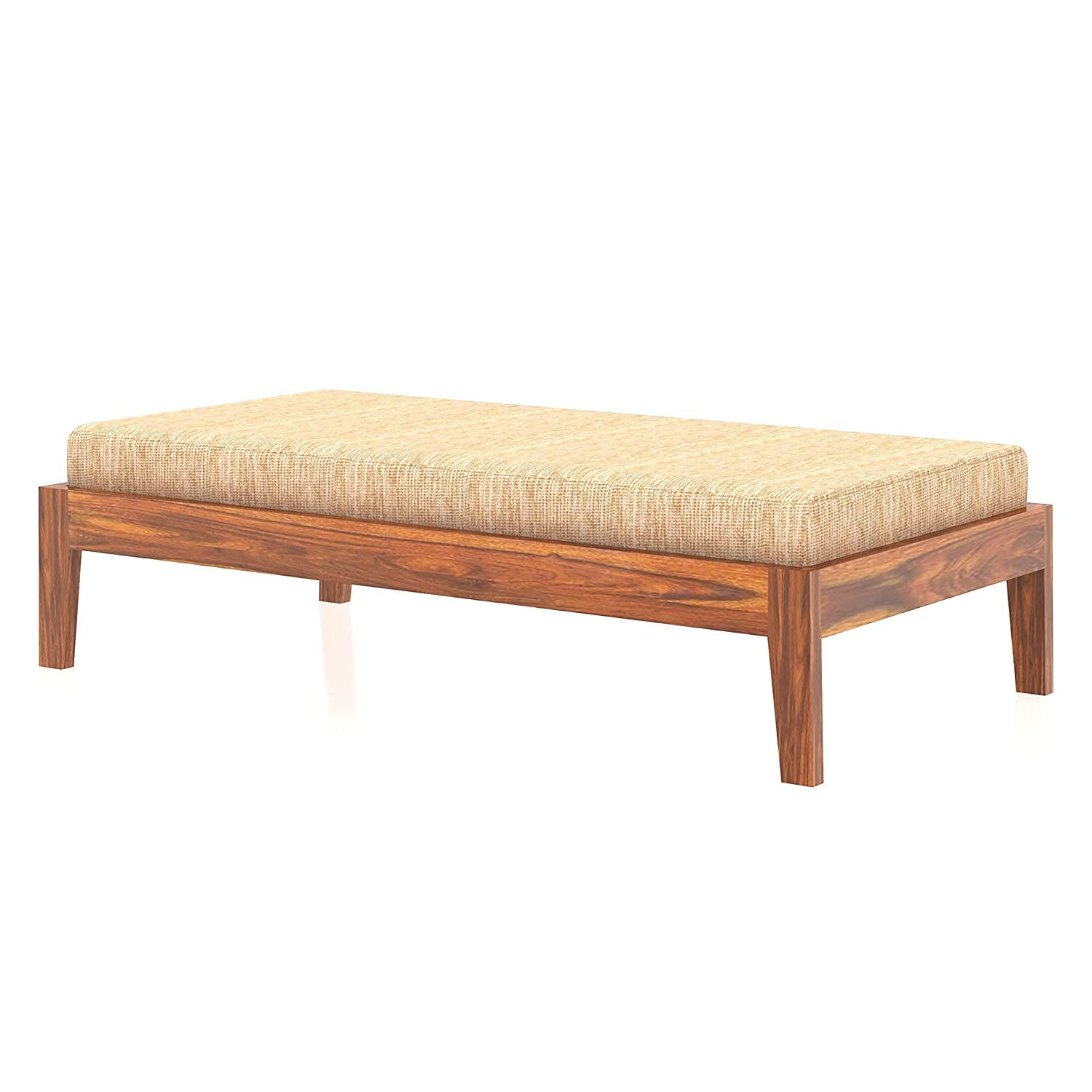 Natural Art & Crafts Twang Handmade Rectangular Teak Wood 3 Seater Diwan Bed for Living Room & Bedroom