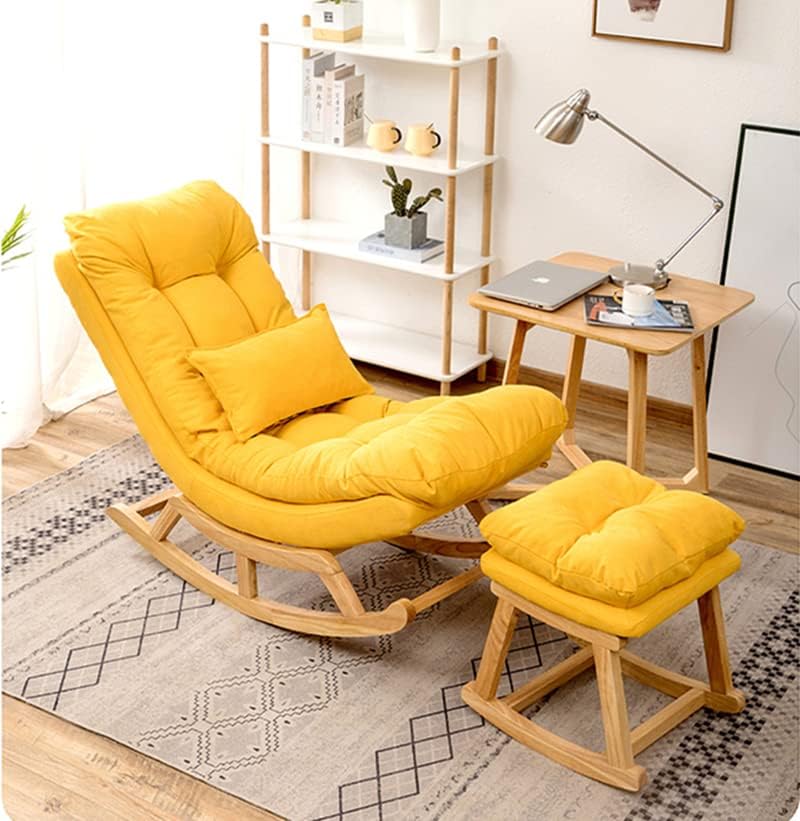 Handmade Superb Relaxing Comfortable Soft Fabric Teak Wood Recliner Chair with Ottoman