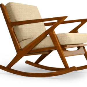 Ultra Comfort Handmade Teak Wood Rocking Chair Durable & Ergonomic Wooden Rocker for Relaxation (Honey Finish)
