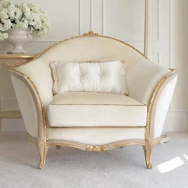 Luxury Curved Sofa Set with Oval Upholstery Centre Table by AARCRAFT - Image 5