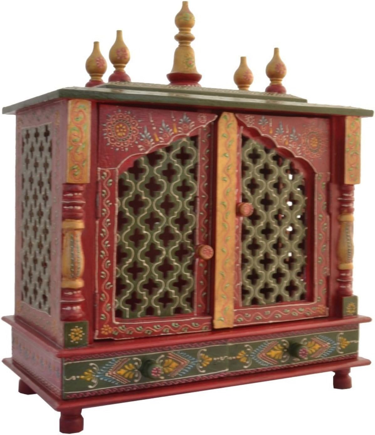 Inspirational Traditional Handmade Wooden Pooja Temple for Daily Prayers (Antique)