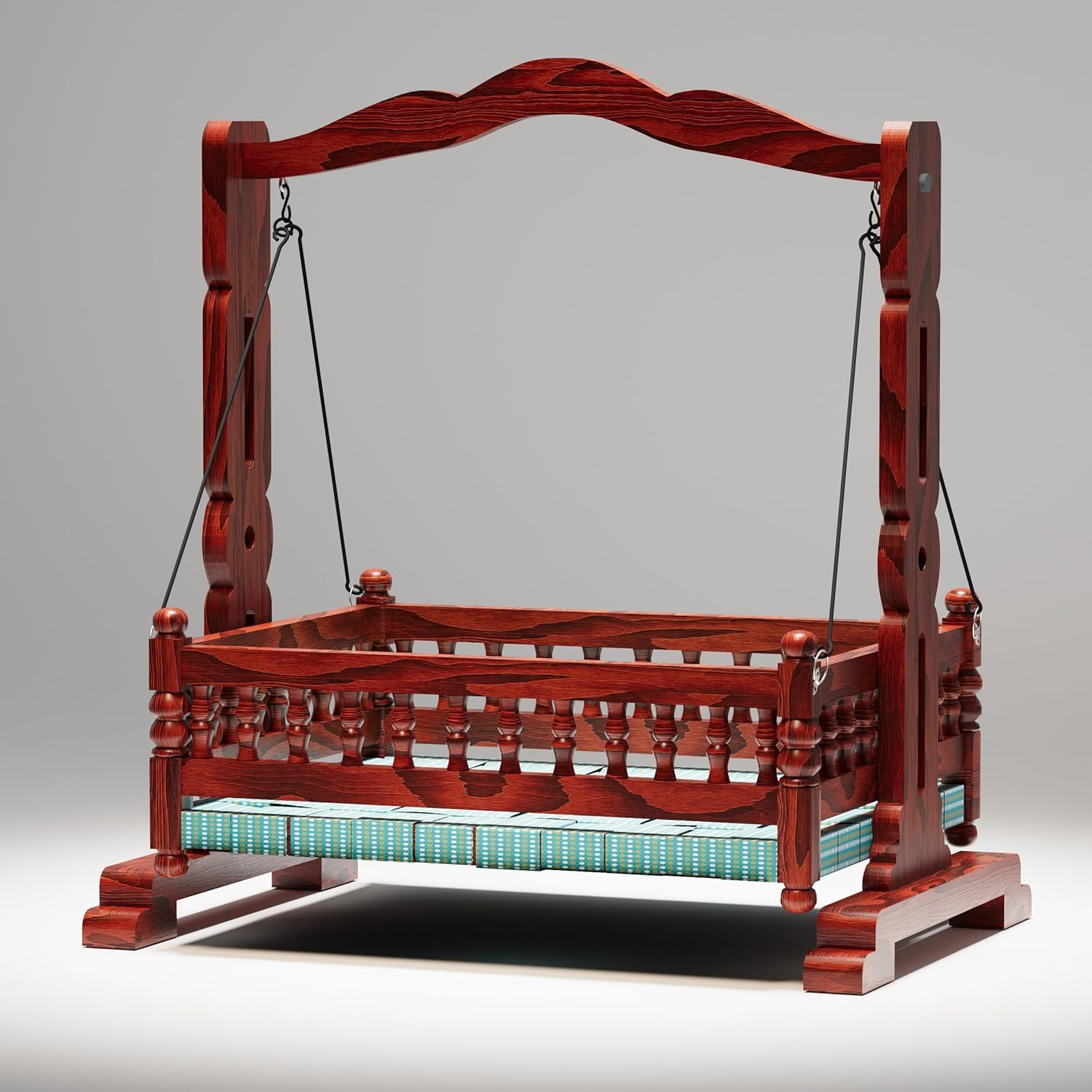 Ace Elegant Design Multifunctional Foldable Teak Wood Newborn Baby Cradle - Image 3