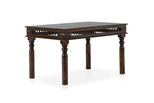 Forged Design Handmade Teak Wood 6 Seater Rectangular Dining Table Set Elegant Solid Wood Dining for Kitchen and Dining Room - Image 5