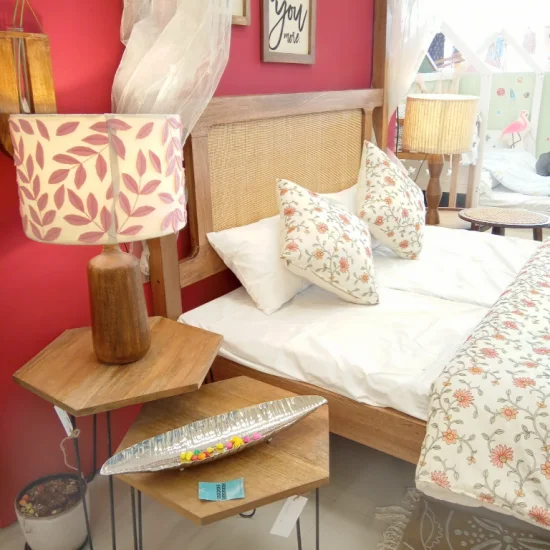 Merida Traditional Royal Handmade Teak Wood Poster Bed with 2 Bedside Table and 1 Bench - Image 2