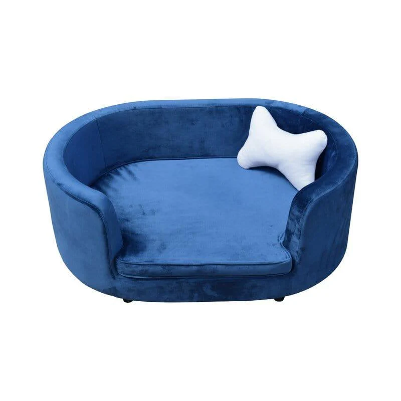 Adalea Dog Sofa in Teak Wood with Upholstery Luxury Designer Durable & Comfortable Pet Bed for Dogs - Image 3