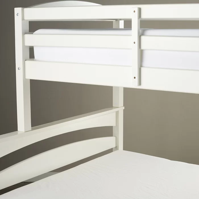 Barnett Handmade Teak Wood Bunk Bed with Ladder for Adult ( White ) - Image 4