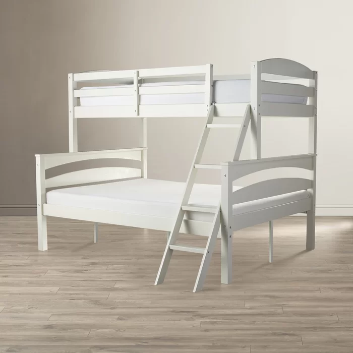Barnett Handmade Teak Wood Bunk Bed with Ladder for Adult ( White ) - Image 3
