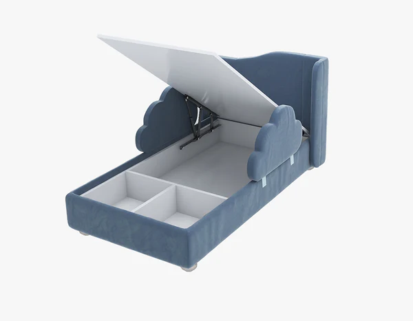 Sky Dreamer Teak Wood with Storage Kids Bed for Girls and Boys Plush Look - Image 2