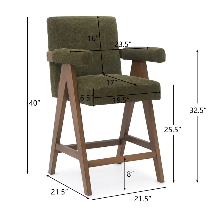Brittniea Swivel Upholstered 25.5'' Counter and bar Stool with Solid Wood Frame - Image 4