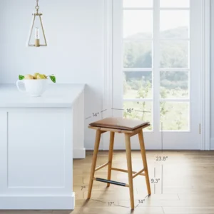 Natural Art & Crafts Bryseidaz Swivel Solid Wood 24" Counter and Bar Stool