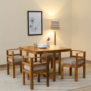 4 Seater Dining Table with Chairs Set Under Table Floding chair