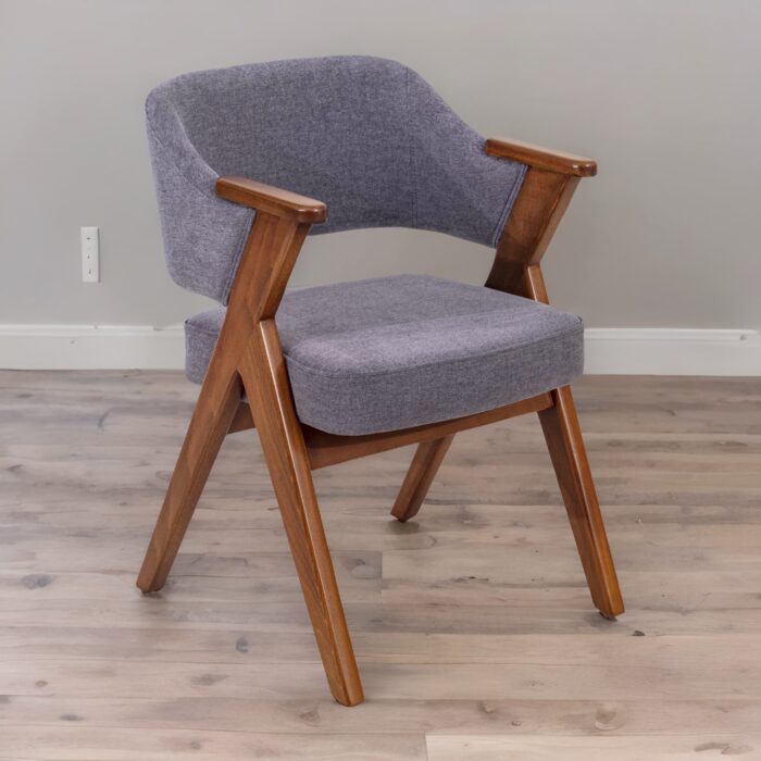 Classic Sheesham Wood And Velvet Fabric Arm Chair