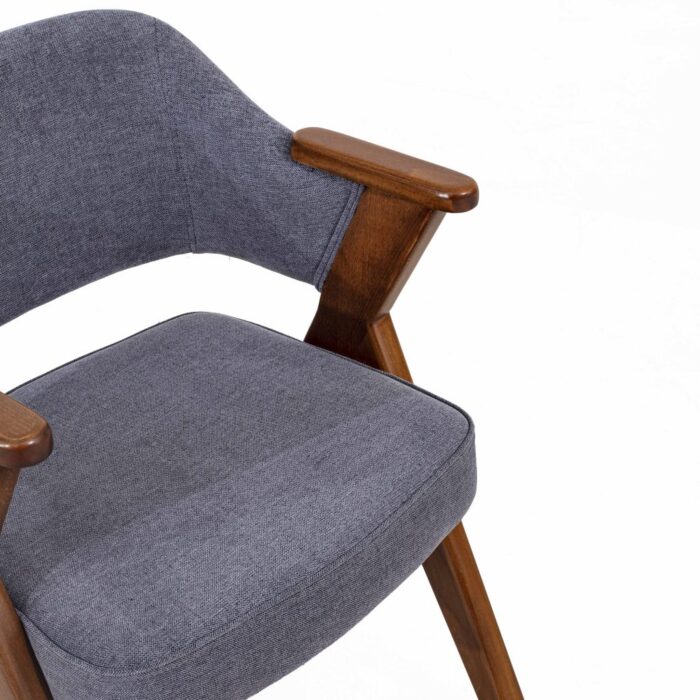 Classic Sheesham Wood And Velvet Fabric Arm Chair - Image 4
