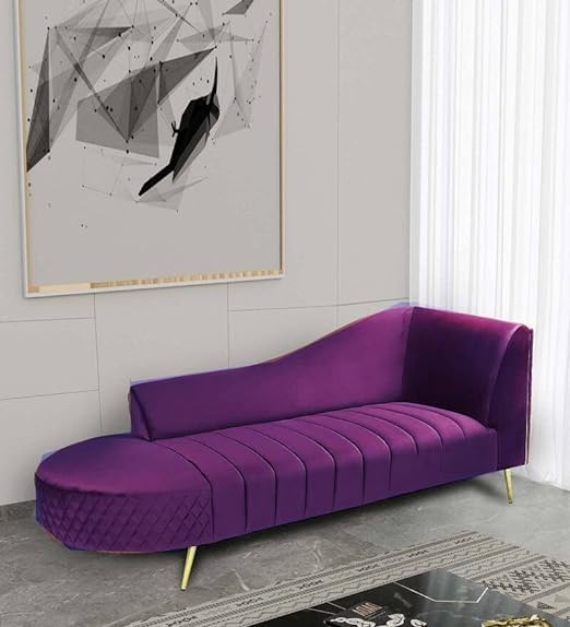 CRAFT Modern Sofa Classified Design Comfortable Lounge Couch for Living Room, Bedroom, Purple’ (Teak Wood )
