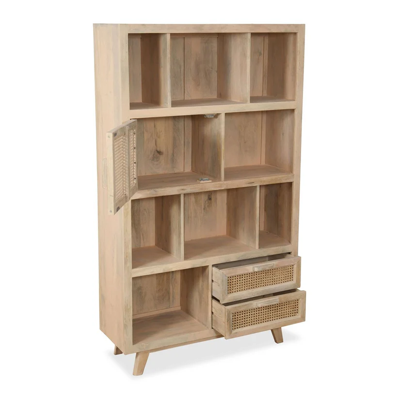 Castor Handmade Teak Wood Bookshelf & Display Unit for Home or Office - Image 3