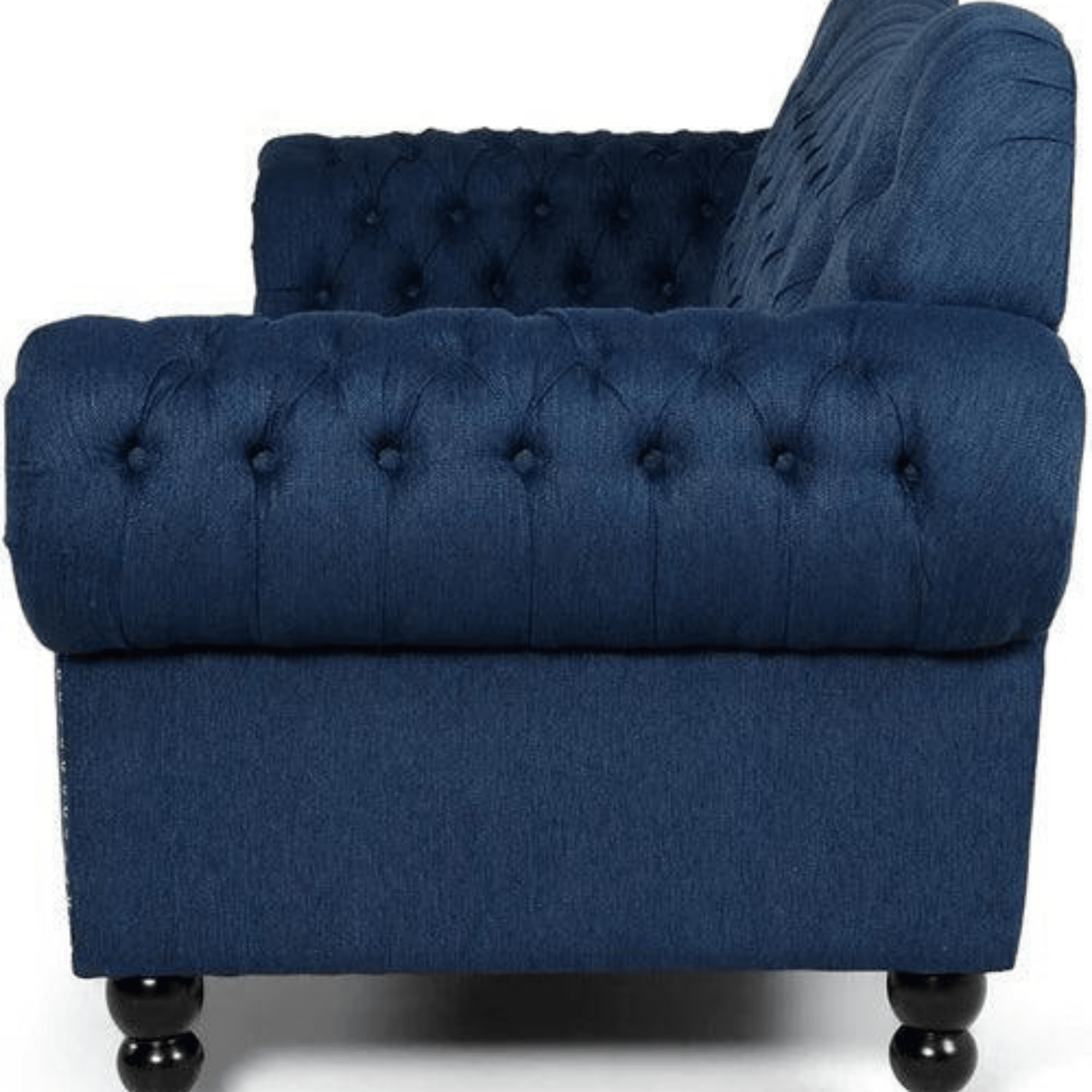 Nathan Chesterfield Button Tufted 3 Seater Sofa Set ( Blue ) - Image 5
