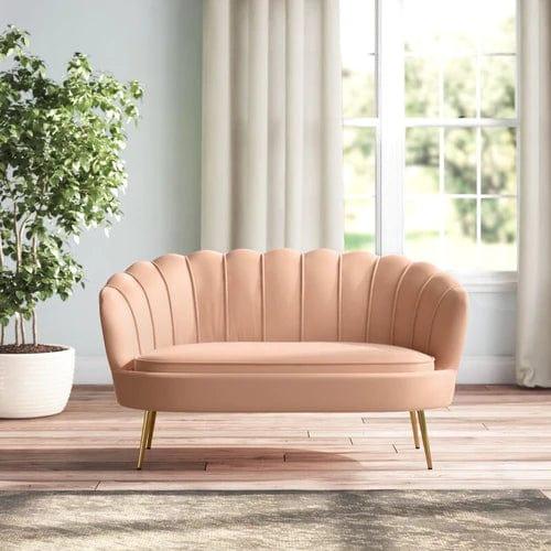 Terciopelo Flared Arm Loveseat Modern Chaise Lounge ( Pink )