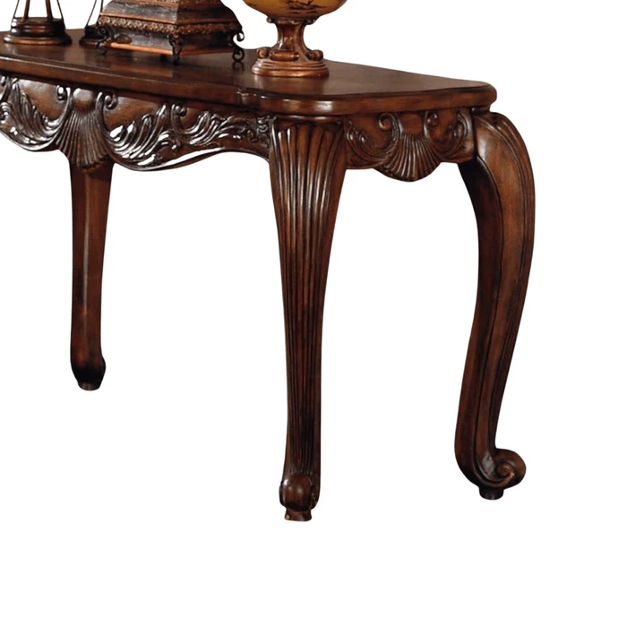 Furzy Hand Carved Teak Wood Console Table Royal Beautiful Design, Luxurious Home Decor for Living Room or Entryway - Image 4