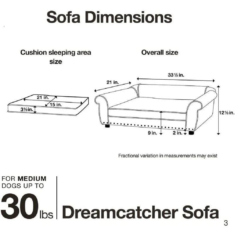 Dreamcatcher Dog Sofa in Teak Wood with Upholstery Luxury Designer Durable & Comfortable Pet Bed for Dogs - Image 3